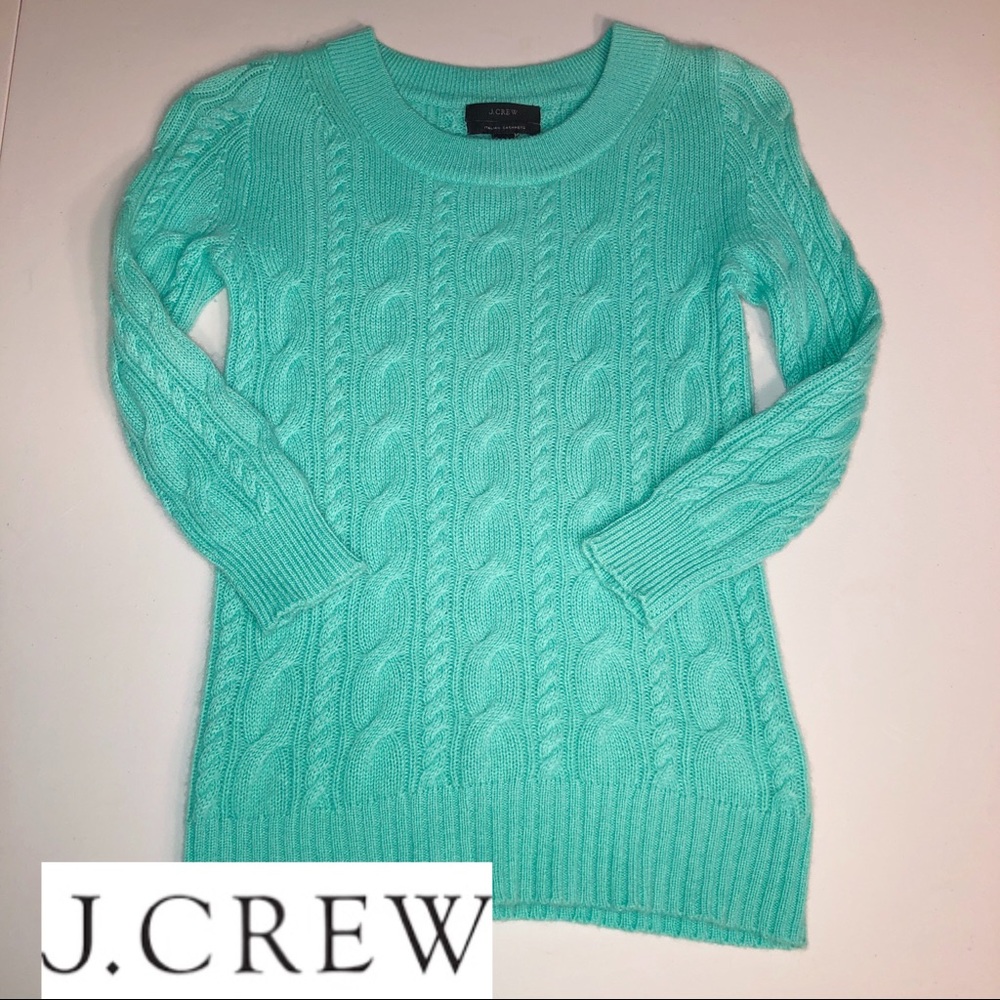 J. Crew Teal 100% Italian Cashmere Sweater